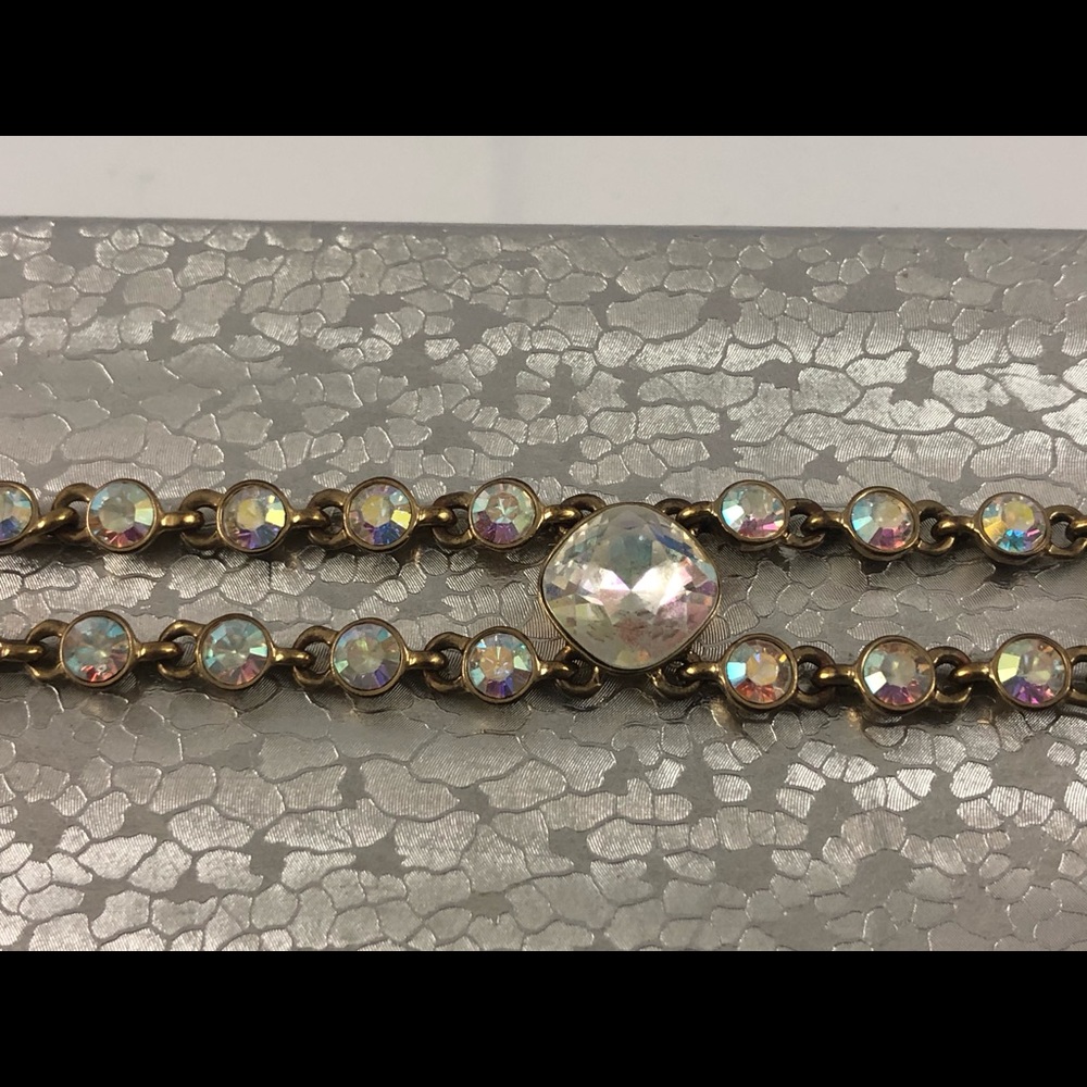 Givenchy gold tone AB crystal rhinestone bracelet - Picture 4 of 6
